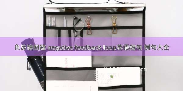 负反馈回路 negative feedback loop英语短句 例句大全