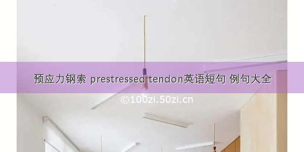 预应力钢索 prestressed tendon英语短句 例句大全