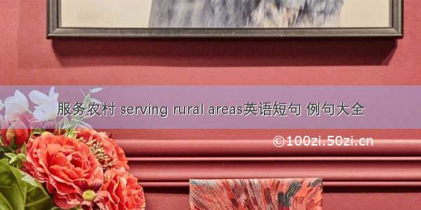 服务农村 serving rural areas英语短句 例句大全