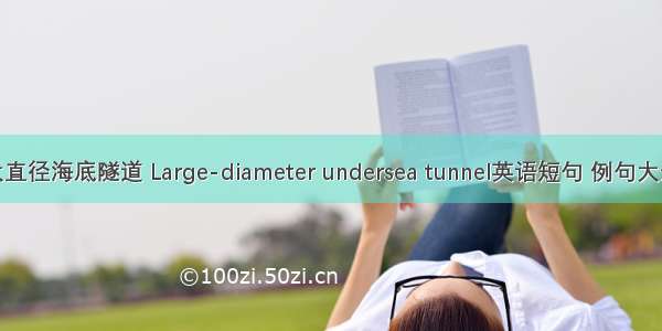 大直径海底隧道 Large-diameter undersea tunnel英语短句 例句大全