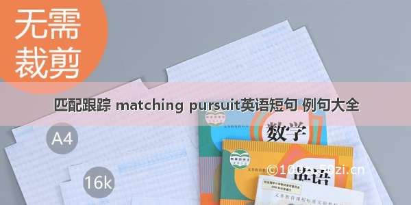 匹配跟踪 matching pursuit英语短句 例句大全