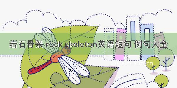 岩石骨架 rock skeleton英语短句 例句大全