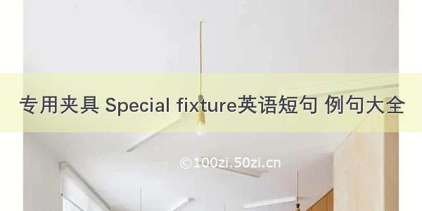 专用夹具 Special fixture英语短句 例句大全