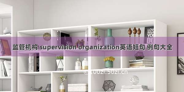 监管机构 supervision organization英语短句 例句大全