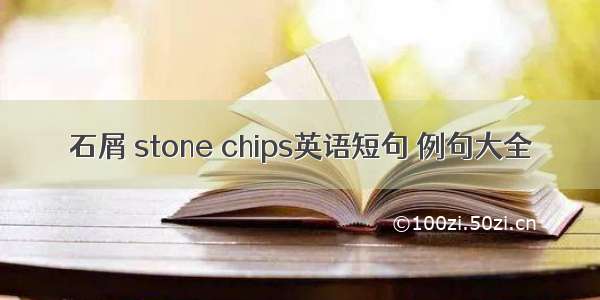 石屑 stone chips英语短句 例句大全