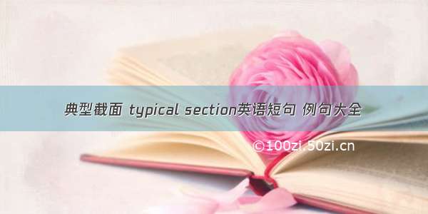 典型截面 typical section英语短句 例句大全