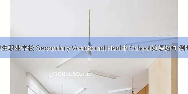中等卫生职业学校 Secondary Vocational Health School英语短句 例句大全