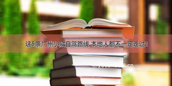 这5条广州小众自驾路线 本地人都不一定走过！