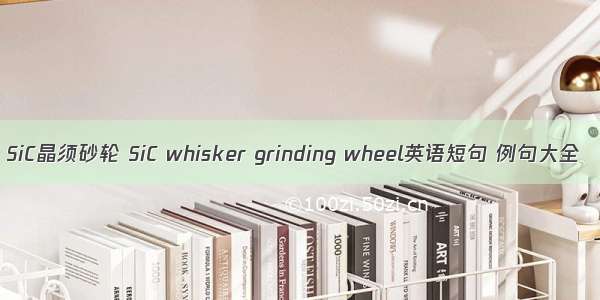 SiC晶须砂轮 SiC whisker grinding wheel英语短句 例句大全