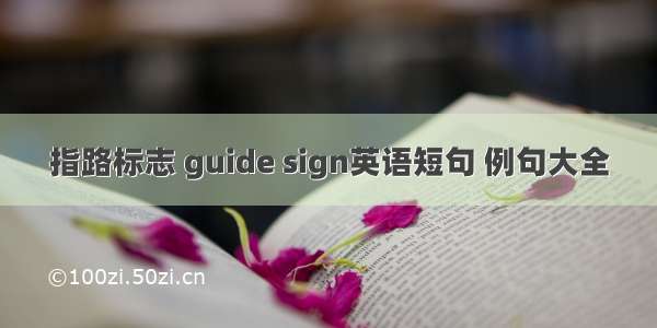 指路标志 guide sign英语短句 例句大全