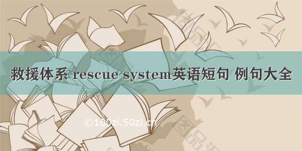 救援体系 rescue system英语短句 例句大全