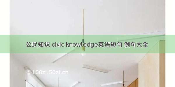 公民知识 civic knowledge英语短句 例句大全