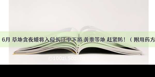 警！6月 草地贪夜蛾将入侵长江中下游 黄淮等地 赶紧防！（附用药方案）