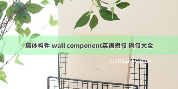 墙体构件 wall component英语短句 例句大全