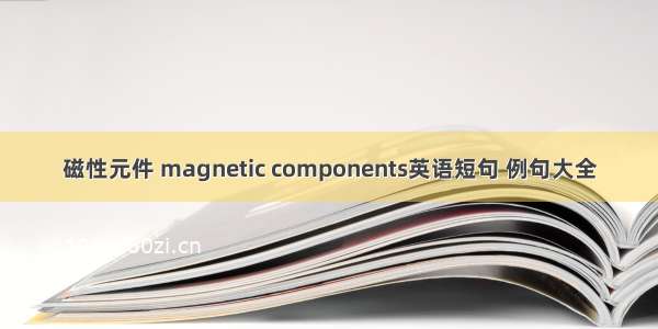 磁性元件 magnetic components英语短句 例句大全