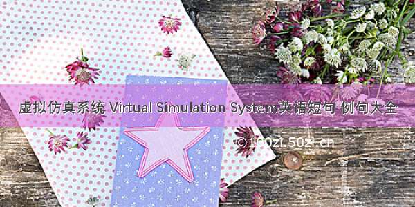 虚拟仿真系统 Virtual Simulation System英语短句 例句大全