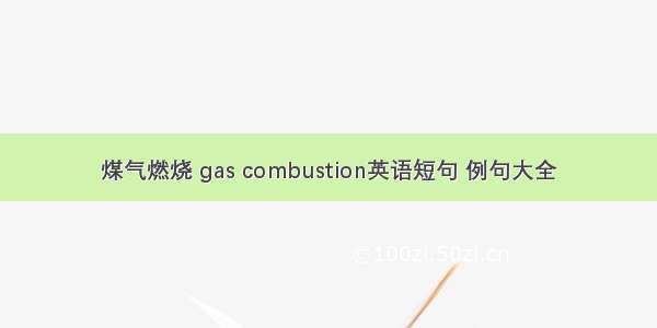 煤气燃烧 gas combustion英语短句 例句大全