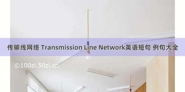 传输线网络 Transmission Line Network英语短句 例句大全