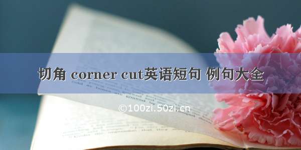 切角 corner cut英语短句 例句大全