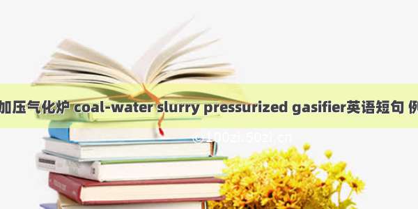水煤浆加压气化炉 coal-water slurry pressurized gasifier英语短句 例句大全