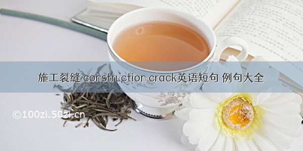 施工裂缝 construction crack英语短句 例句大全