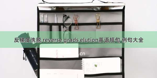 反梯度洗脱 reverse grads elution英语短句 例句大全