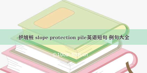 护坡桩 slope protection pile英语短句 例句大全