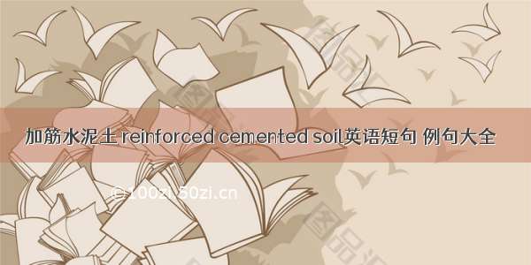 加筋水泥土 reinforced cemented soil英语短句 例句大全