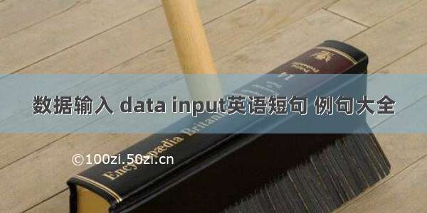 数据输入 data input英语短句 例句大全