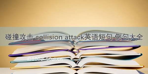 碰撞攻击 collision attack英语短句 例句大全