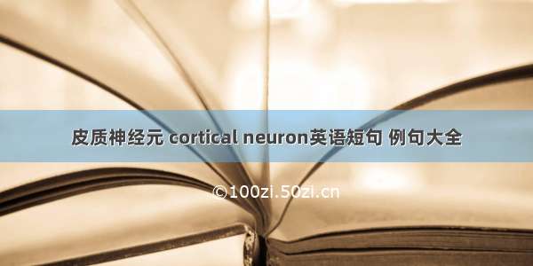 皮质神经元 cortical neuron英语短句 例句大全