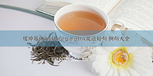 缓冲基体 buffering matrix英语短句 例句大全