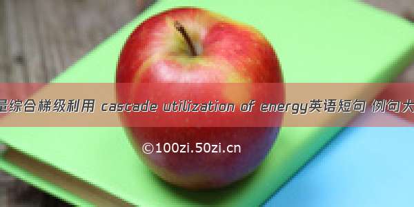 能量综合梯级利用 cascade utilization of energy英语短句 例句大全