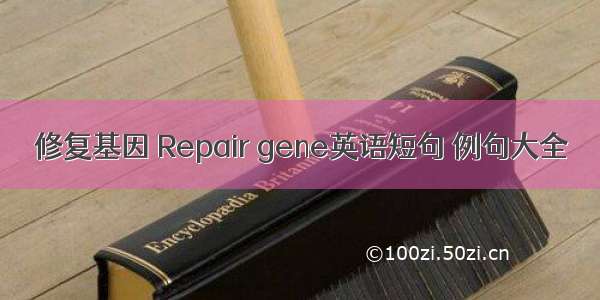 修复基因 Repair gene英语短句 例句大全