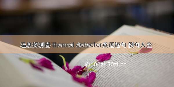 温度探测器 thermal detector英语短句 例句大全