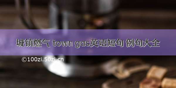 城镇燃气 town gas英语短句 例句大全