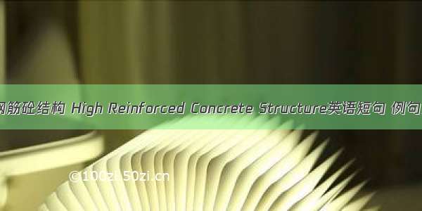 高层钢筋砼结构 High Reinforced Concrete Structure英语短句 例句大全