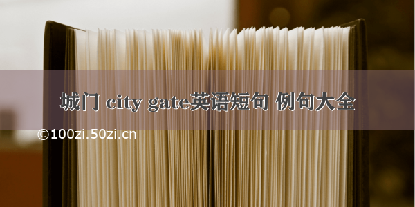 城门 city gate英语短句 例句大全