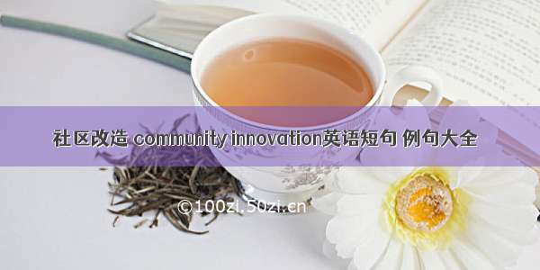 社区改造 community innovation英语短句 例句大全