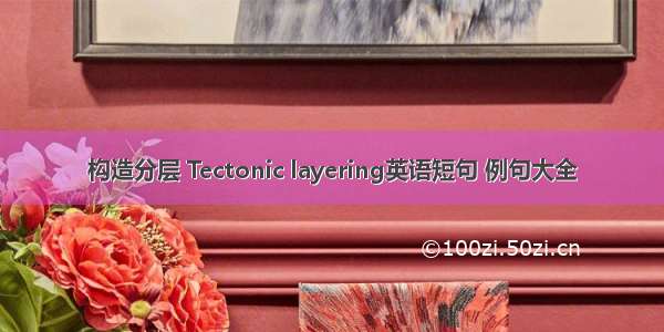 构造分层 Tectonic layering英语短句 例句大全