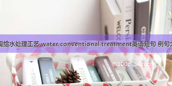 常规给水处理工艺 water conventional treatment英语短句 例句大全