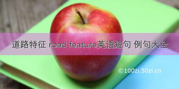 道路特征 road feature英语短句 例句大全