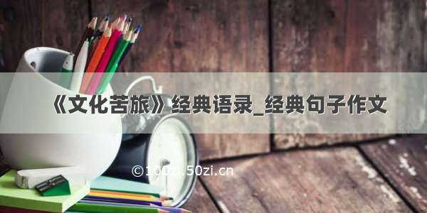 《文化苦旅》经典语录_经典句子作文