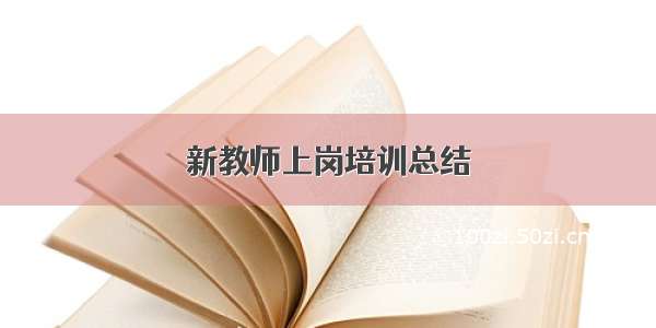 新教师上岗培训总结