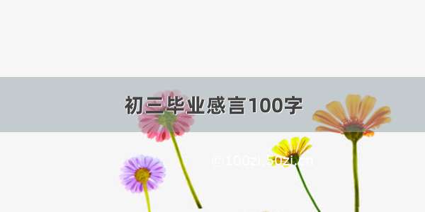 初三毕业感言100字