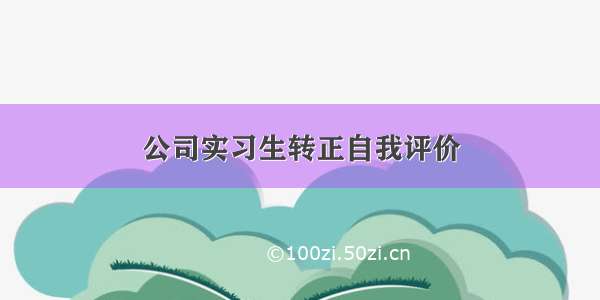 公司实习生转正自我评价