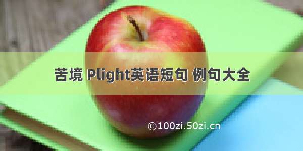 苦境 Plight英语短句 例句大全