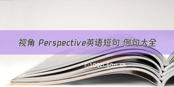 视角 Perspective英语短句 例句大全