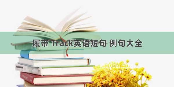 履带 Track英语短句 例句大全