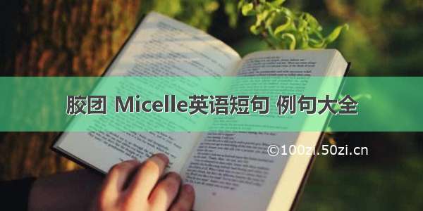 胶团 Micelle英语短句 例句大全